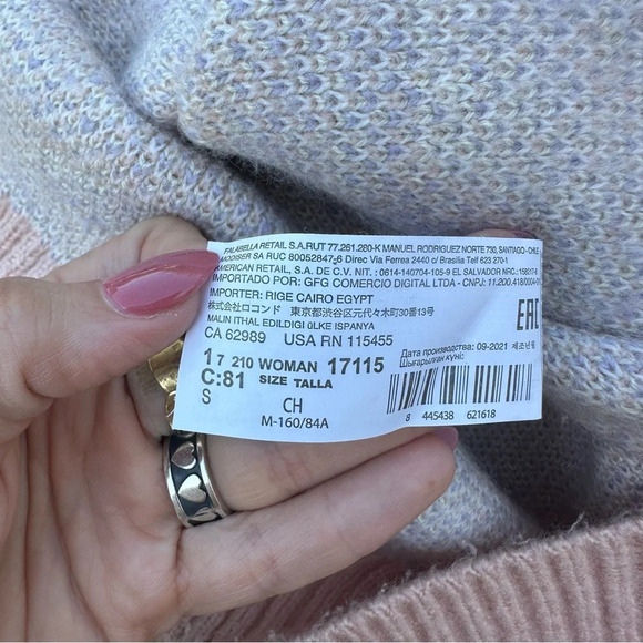 Mango Knit Cropped Floral Sweater Small - Picture 9 of 9